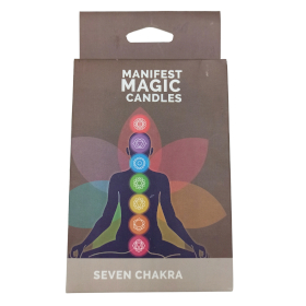 3x Seven Charkra Manifest Candles (pack of 7)