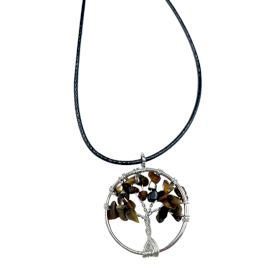 Tree of Life Pendant - Tiger Eye