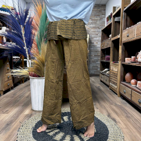 Orange Thai Fisherman Mantra Print Yoga and Festival Pants