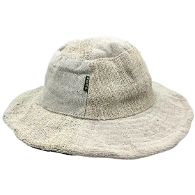 3x Patched and Wired Hemp & Cotton Boho Festival Hat - Natural