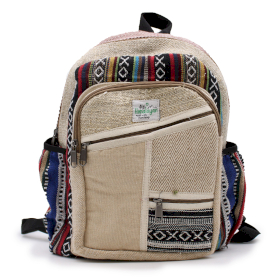 Small Hemp Backpack - Zig Zag Zips Style
