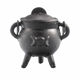 Cast Iron Cauldron with Triple Moon 6x10cm