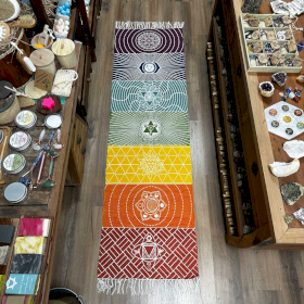 100% Cotton Yoga Rug - 60x200cm - 7 Chakras