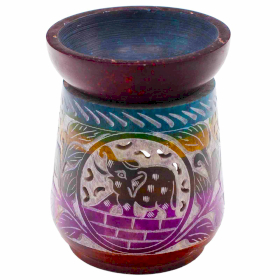 Large Soapstone Oil Burner 13x10cm - Elephant - Five Colours