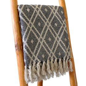 Boho Comfort Throws - 125x150cm - Black & Biege Regency