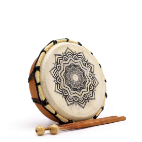 Mandala Shamanic Drum with Stick - 20cm
