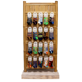 Bamboo Display Tall Stand 30 Pegs - 140x71cm