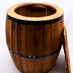 Beer Barrel Table & Parasol Stand - Natural