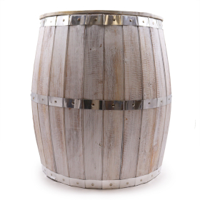 Beer Barrel Table - Whitewash