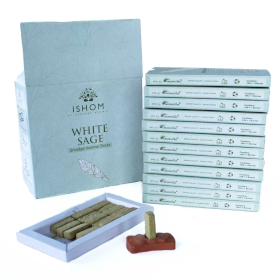 12x Pack of 15 Natural Incense Smudge Bricks and Burner - White Sage