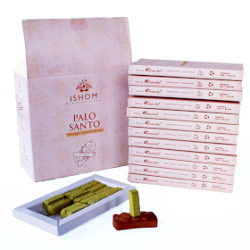 12x Pack of 15 Natural Incense Smudge Bricks and Burner - Palo Santo