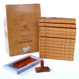 12x Pack of 15 Natural Incense Smudge Bricks and Burner - Sandal Wood