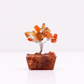 12x Mini Gemstone Trees On Orgonite Base - Carnelian (15 stones)