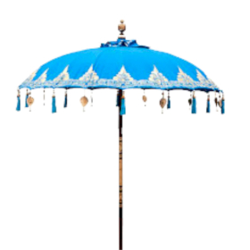 Bali Patio Parasol - Cotton - Turquoise Decor - 2m