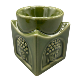 Square Buddha Burner - Dark Jade