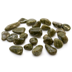 24x Small African Tumble Stones - Epidote Snowflake