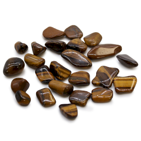 24x Small African Tumble Stones - Tigers Eye - Golden