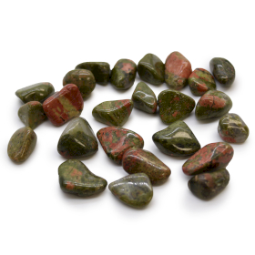 24x Small African Tumble Stones - Unakite