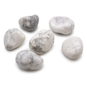6x Large African Tumble Stones - White Howlite - Magnesite