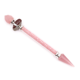 Shiva Lingam Magic Wand - 19.5cm - Rose Quartz - Love