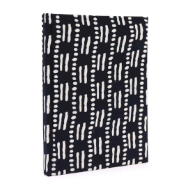Cotton bound notebooks 20x15cm - 96 pages - Black Dots and Dashes