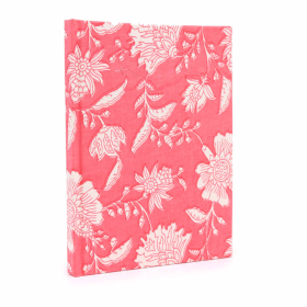 Cotton bound notebooks 20x15cm - 96 pages - Floral Pink
