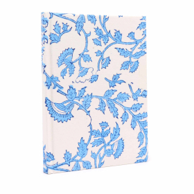 Cotton bound notebooks 20x15cm - 96 pages - Light Blue Floral