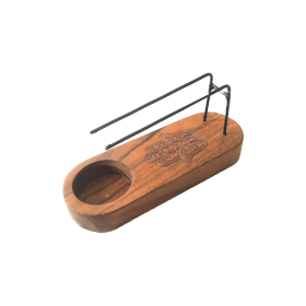 Small Palo Santo Burner - Teak Wood - Hamsa Design