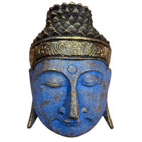 Home Decoration Buddha Head - 25cm - Blue Shine Finish
