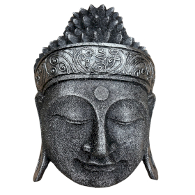 Home Decoration Buddha Head - 25cm - Silver Shine Finish