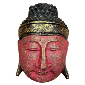 Home Decoration Buddha Head - 25cm - Red Shine Finish