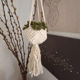 3x Macrame Pot Holder Decorative - Natural