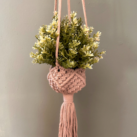 3x Macrame Pot Holder Decorative - Beige