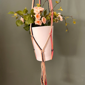 3x Macrame Pot Holder Classic -Pastal Tones Livingroom Med Pot