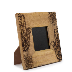 Small Mango Wood Picture Frame (for 10x15cm) 20x20x2cm - Hamsa - Black
