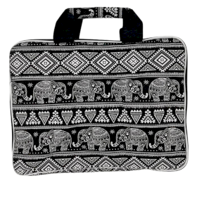 Padded Laptop Bag (Elepants Motif) 33x26x3cm