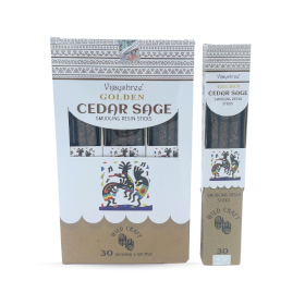 12x 30g Golden Cedar Sage Smudging Resin Sticks (6s)