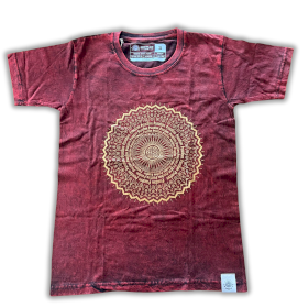 Small Stone Washed T-Shirt - Mandala - Maroon