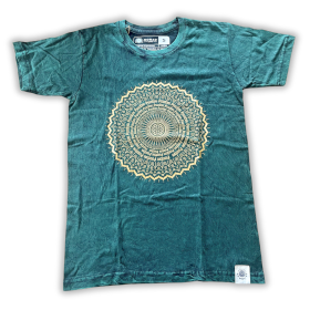 Small Stone Washed T-Shirt - Mandala - Green