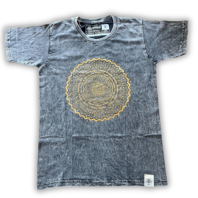 Small Stone Washed T-Shirt - Mandala - Dark Grey