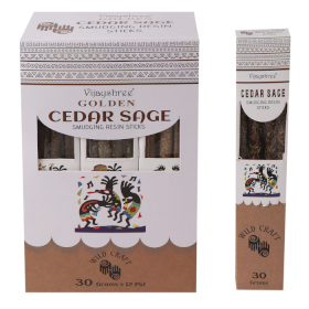 12x 30g Golden Cedar Sage Smudging Resin Sticks (6s)