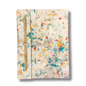 Lrg Lokta Mixed Colour Cotton Notebook (21x15cm) - 45 pages - inc bookmark