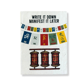 Lrg Lokta Inspiration Notebook (21x15cm) - 45 pages - Write it Down - inc bookmark