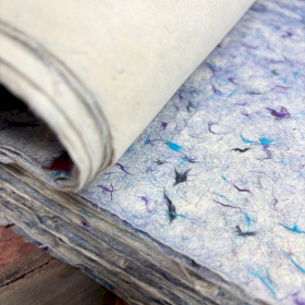 10x Lokta Craft / Wrapping Paper (51x76cm) - Blue Cotton