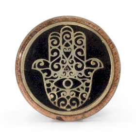 10x Gold & Black on Mango Wood -  Hamsa