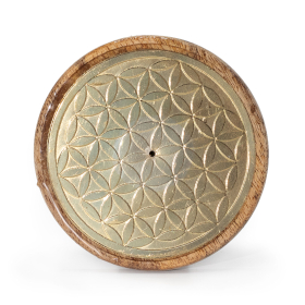 10x Gold on Mango Wood -  Flower of Life