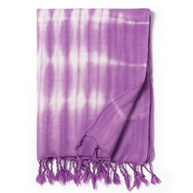 4x Boho Java Art Stole/Scarf - Lavender Stripes & Motif - 62x200cm
