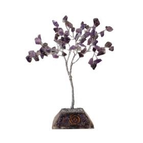Gemstone Tree with Orgonite Base - 80 Stone - Amethyst