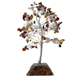 Gemstone Tree with Orgonite Base - 160 Stone - Multi