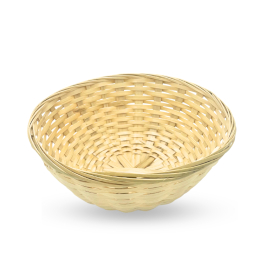 10x Round Bamboo Baskets - 23x8cm